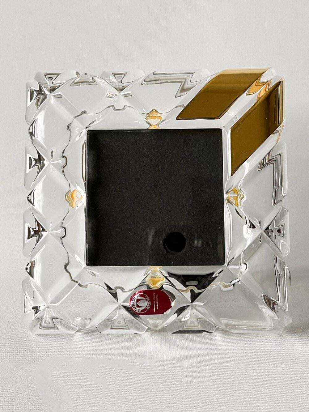Vtg Walther Glas Germany Crystal Glass Geometric Photo Frame